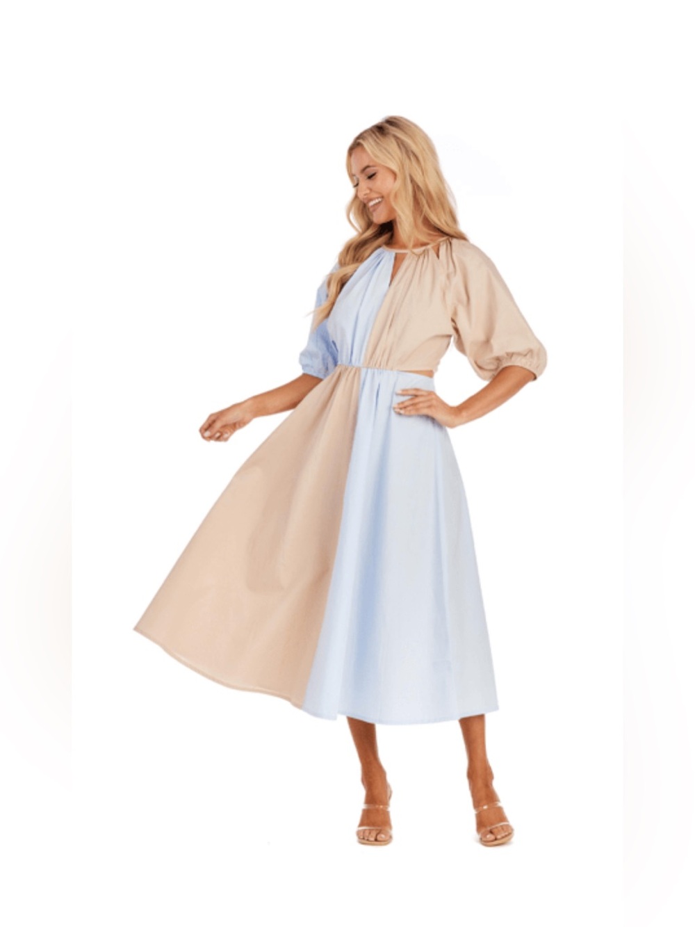 NWT $76 Mud Pie HUTTON CUT OUT MIDI DRESS Size Small
